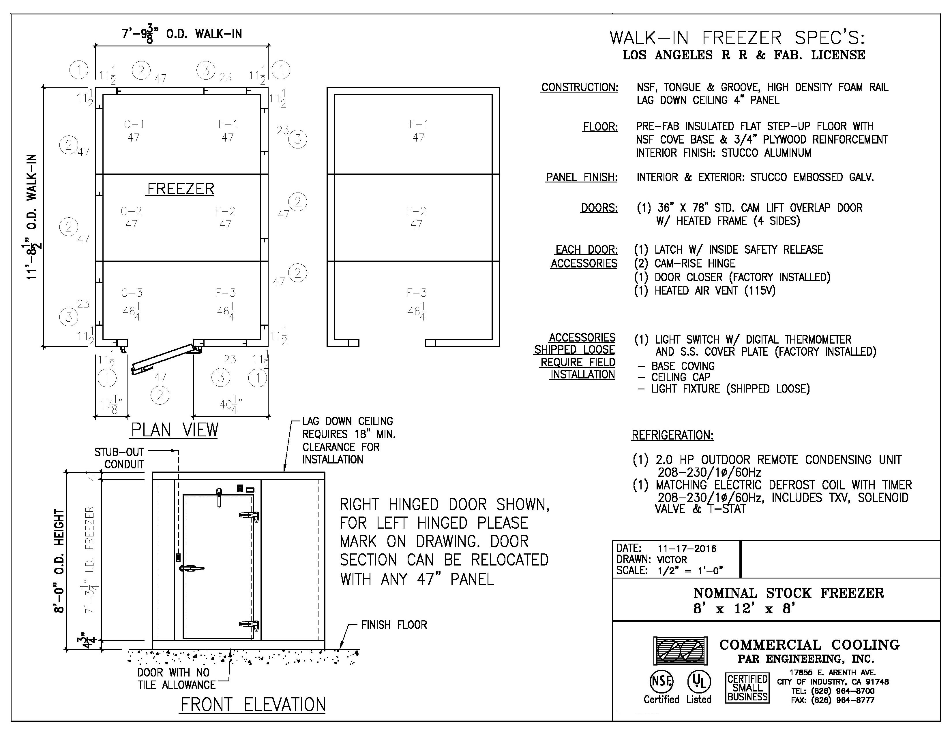 8 ft x 12 ft x 8 ft Walk-in Freezer | Commercial Cooling defrost timer wiring diagram cold room 