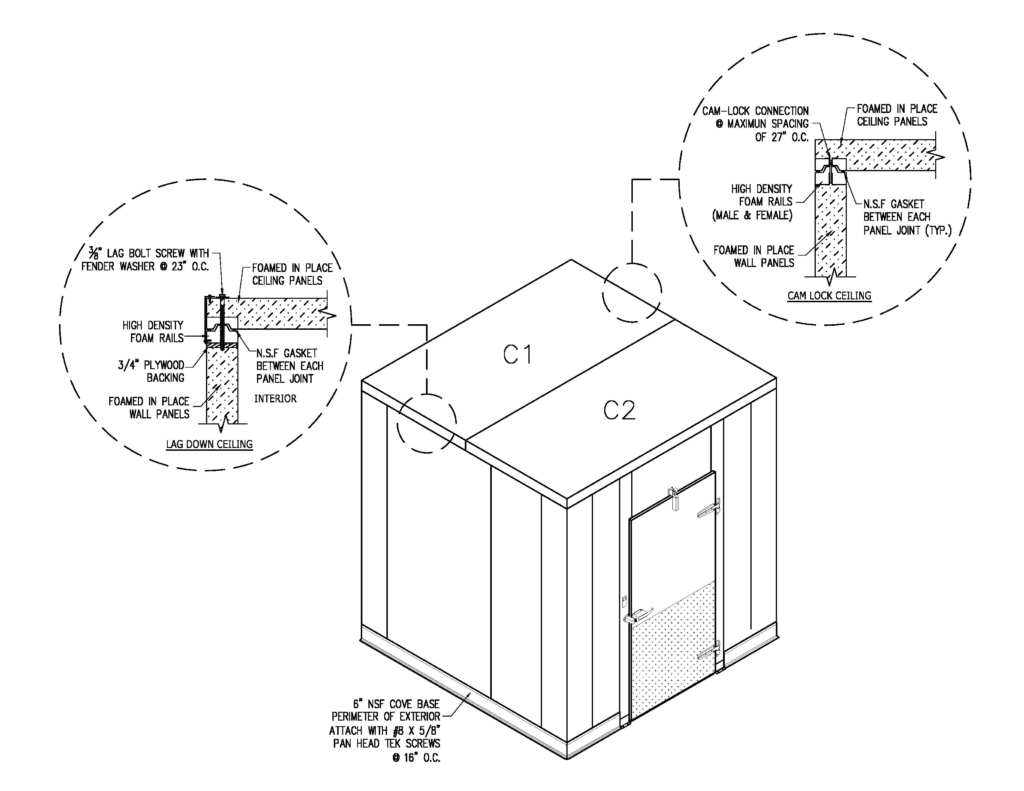 Cam Down vs Lag Down Ceiling Walk-in Cooler Commercial Cooling Par Engineering Inc.