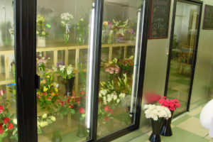 Custom Flower Display Box with Glass Display Sliding Door from Commercial Cooling Par Engineering Inc.
